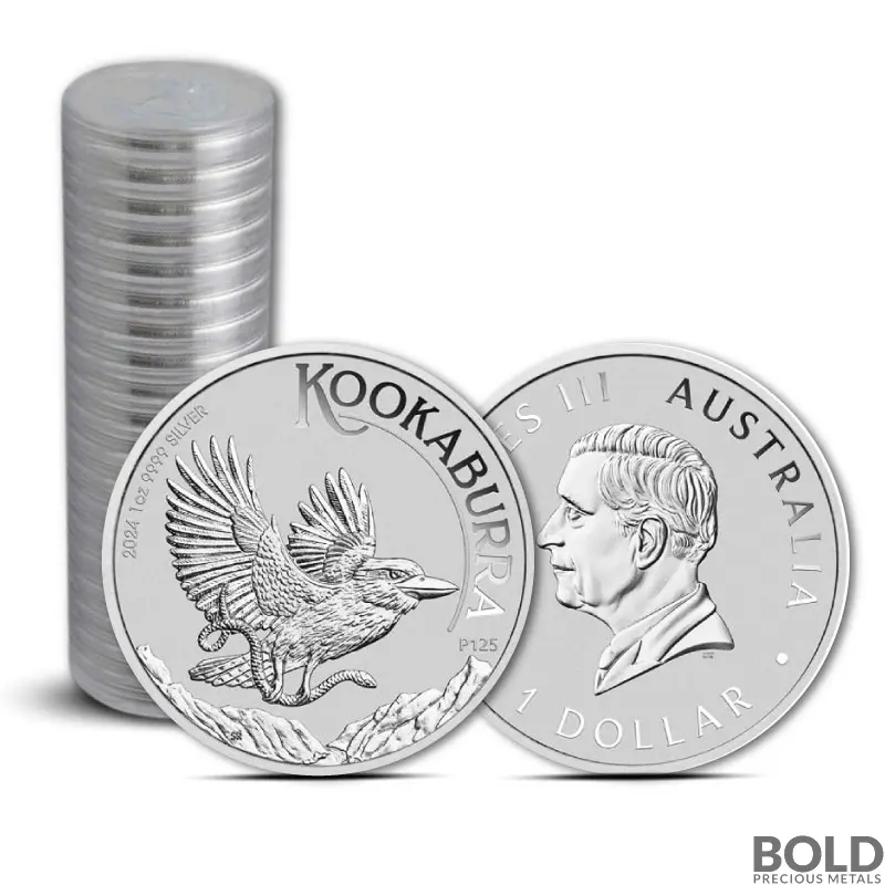 2024 1 oz Perth Kookaburra Silver Tube (20 Coins , BU)